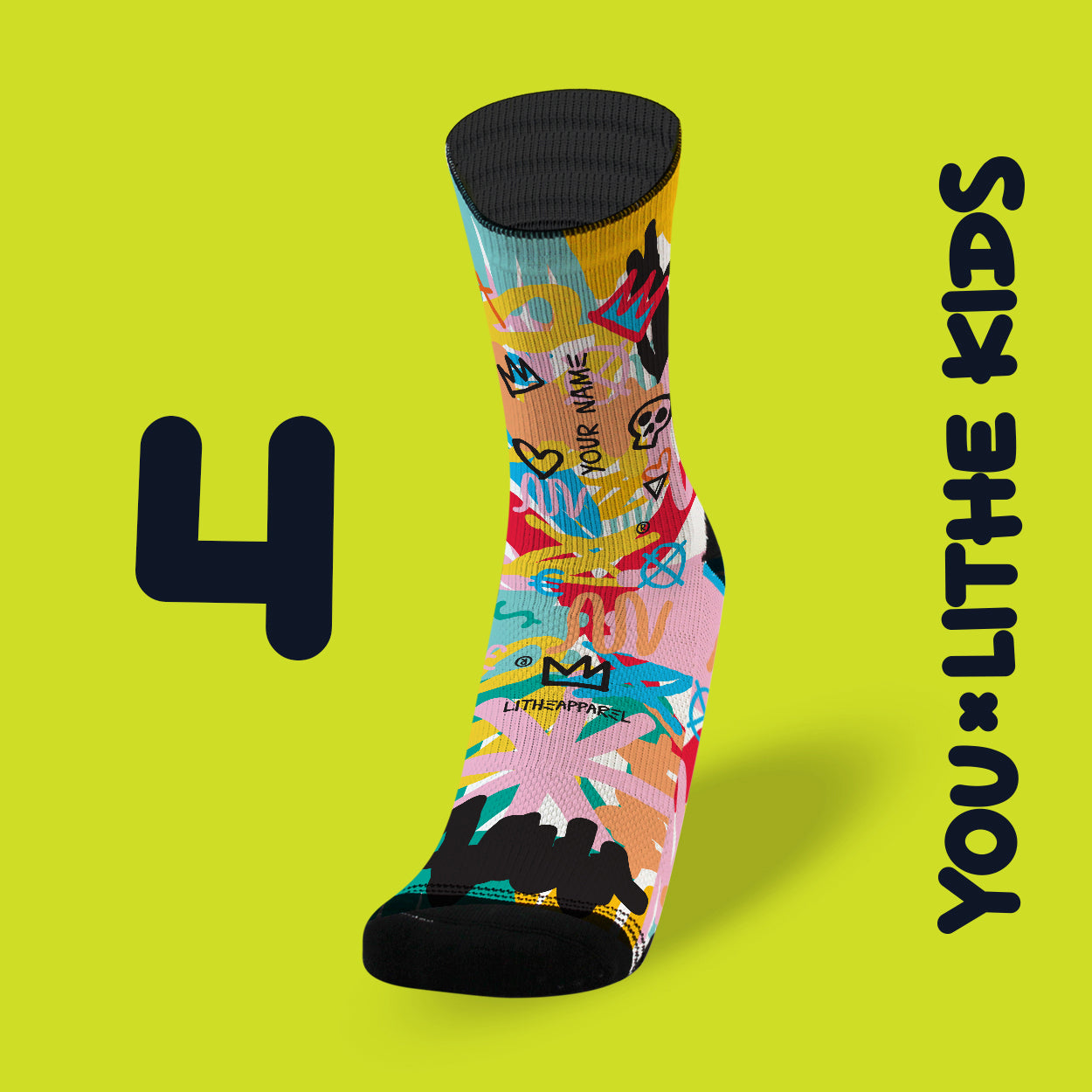 YOU X LITHE | CALCETINES PERSONALIZADOS KIDS | diseños a elegir
