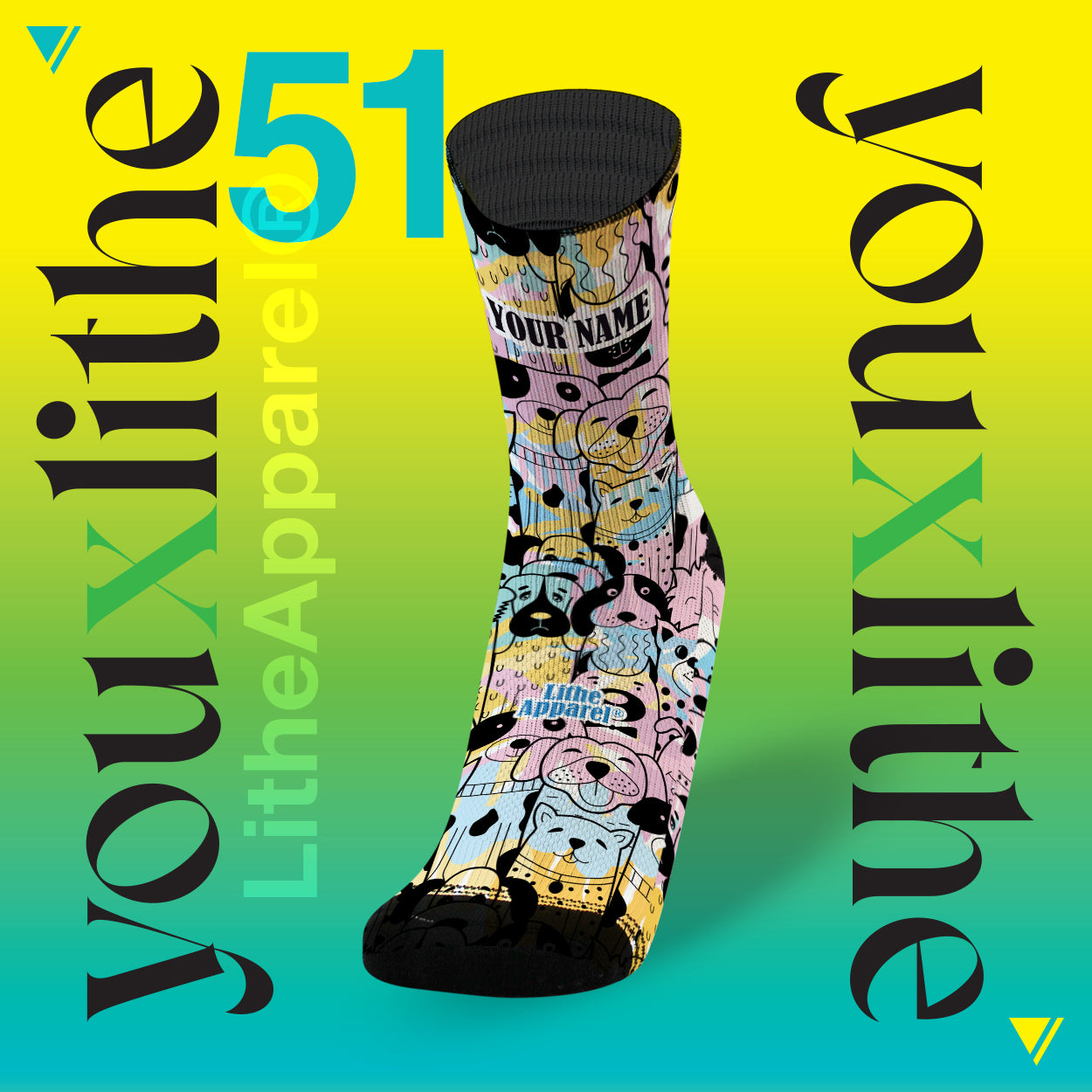 YOU X LITHE | CALCETOS PERSONALIZADOS | DOG LOVER