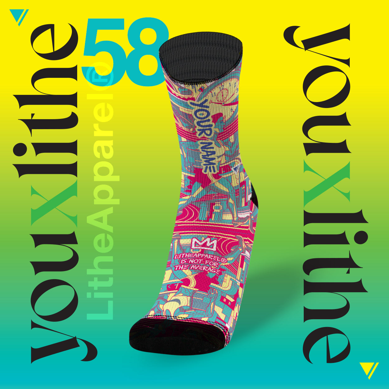 YOU X LITHE | CUSTOM SOCKS | dark michael