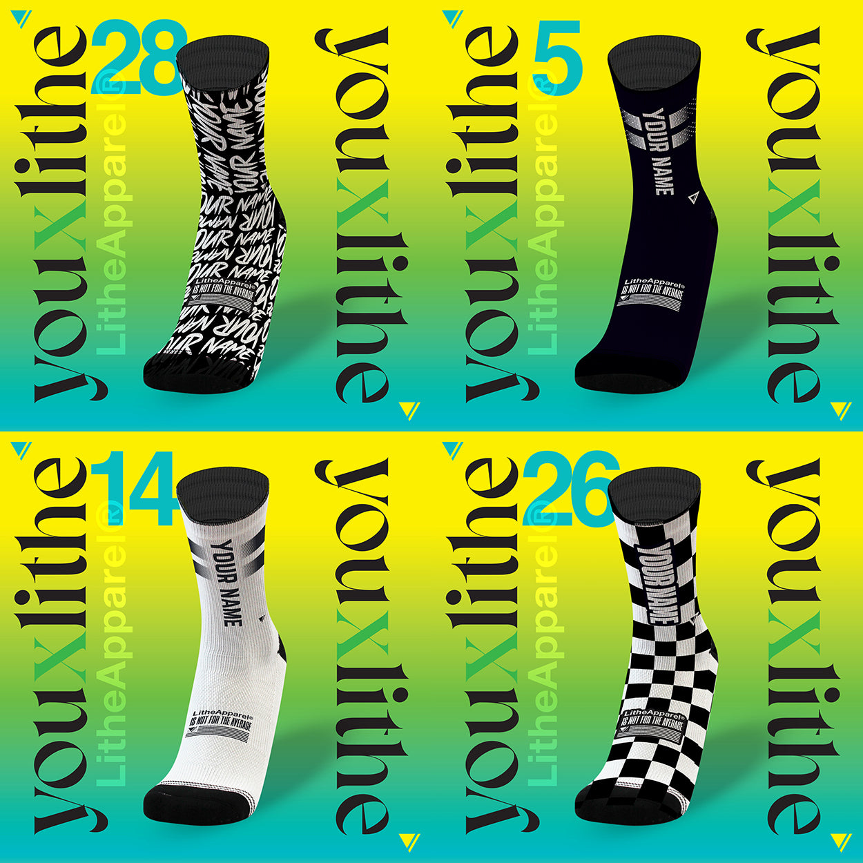 YOU X LITHE | BLACK & WHITE | 4 PACK