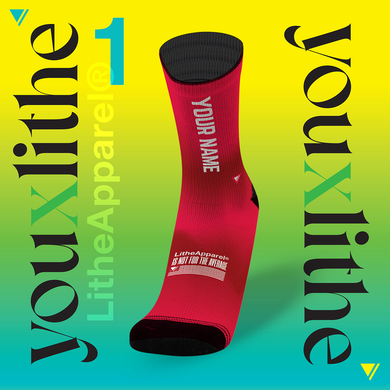 YOU X LITHE | PERSONALIZED COLOR SOCKS | 4 PACK