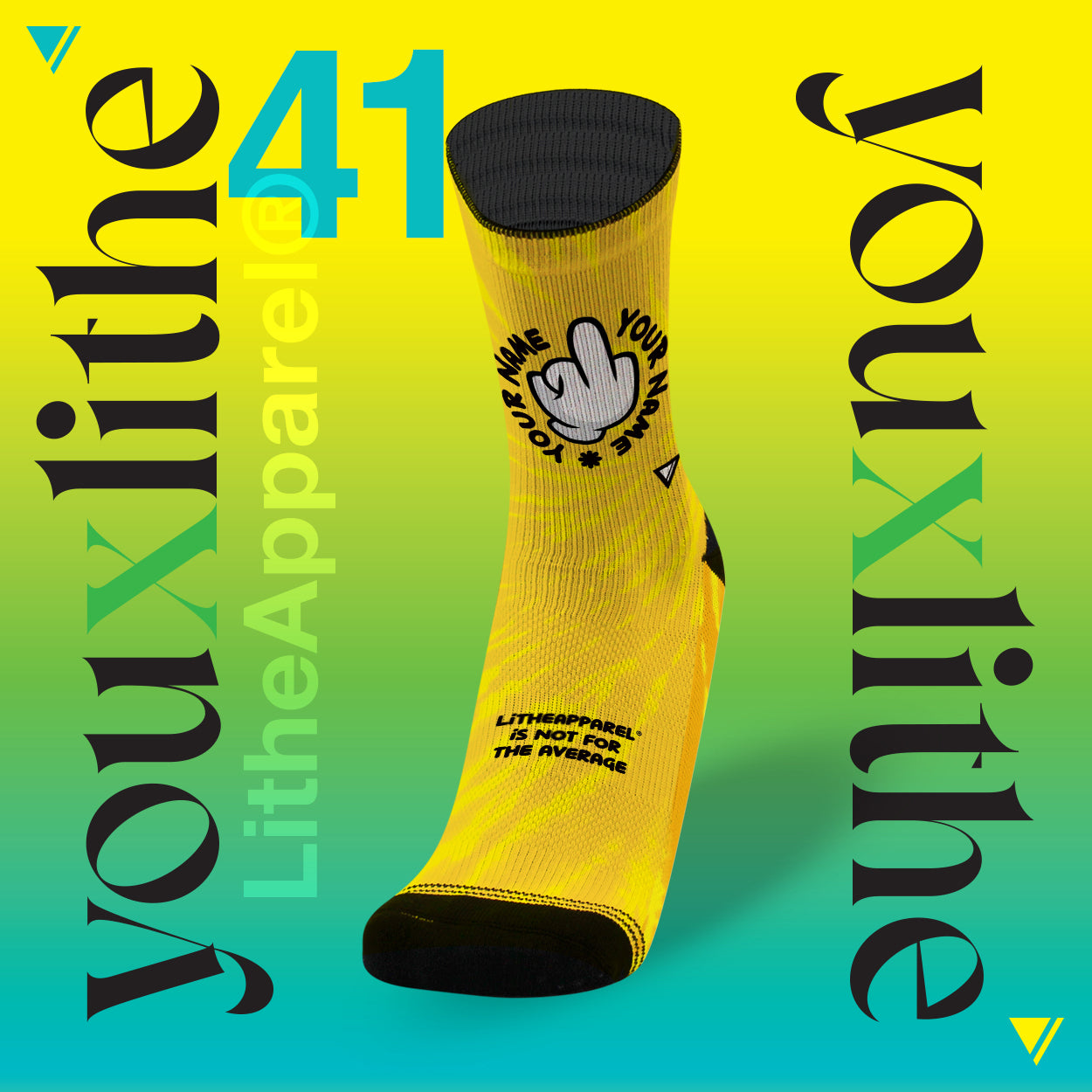 YOU X LITHE | CALCETINES PERSONALIZADOS | MIDDLE FINGER