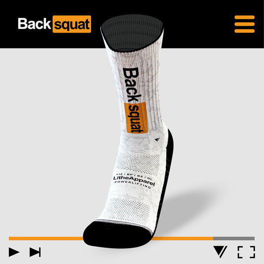 BACK SQUAT WHITE | POWERLIFTING RX SOCKS