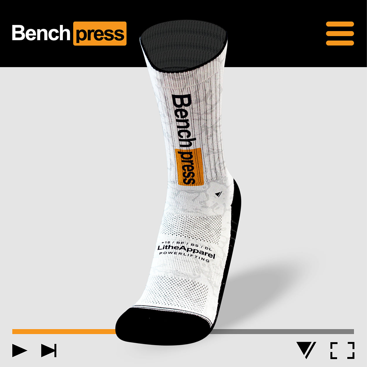 BENCH PRESS WHITE | POWERLIFTING RX SOCKS