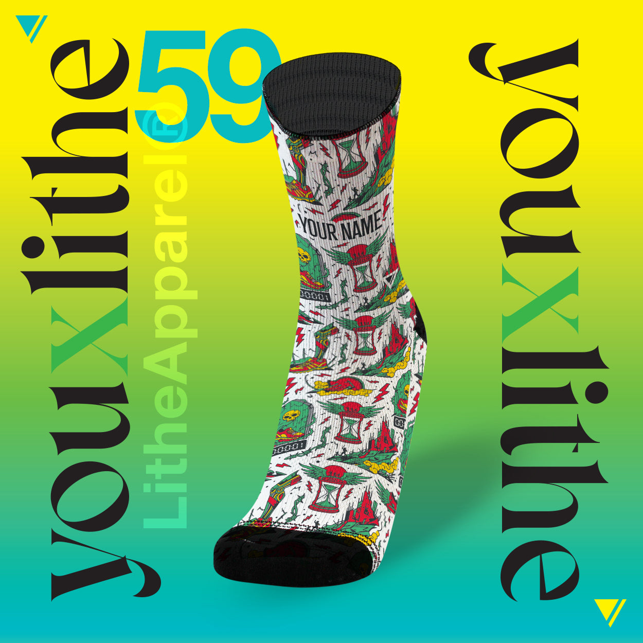 YOU X LITHE | CUSTOM SOCKS | dark michael