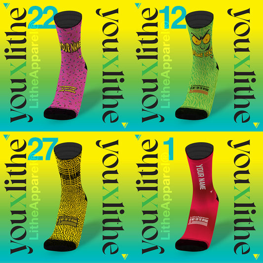 YOU X LITHE | PERSONALIZED COLOR SOCKS | 4 PACK