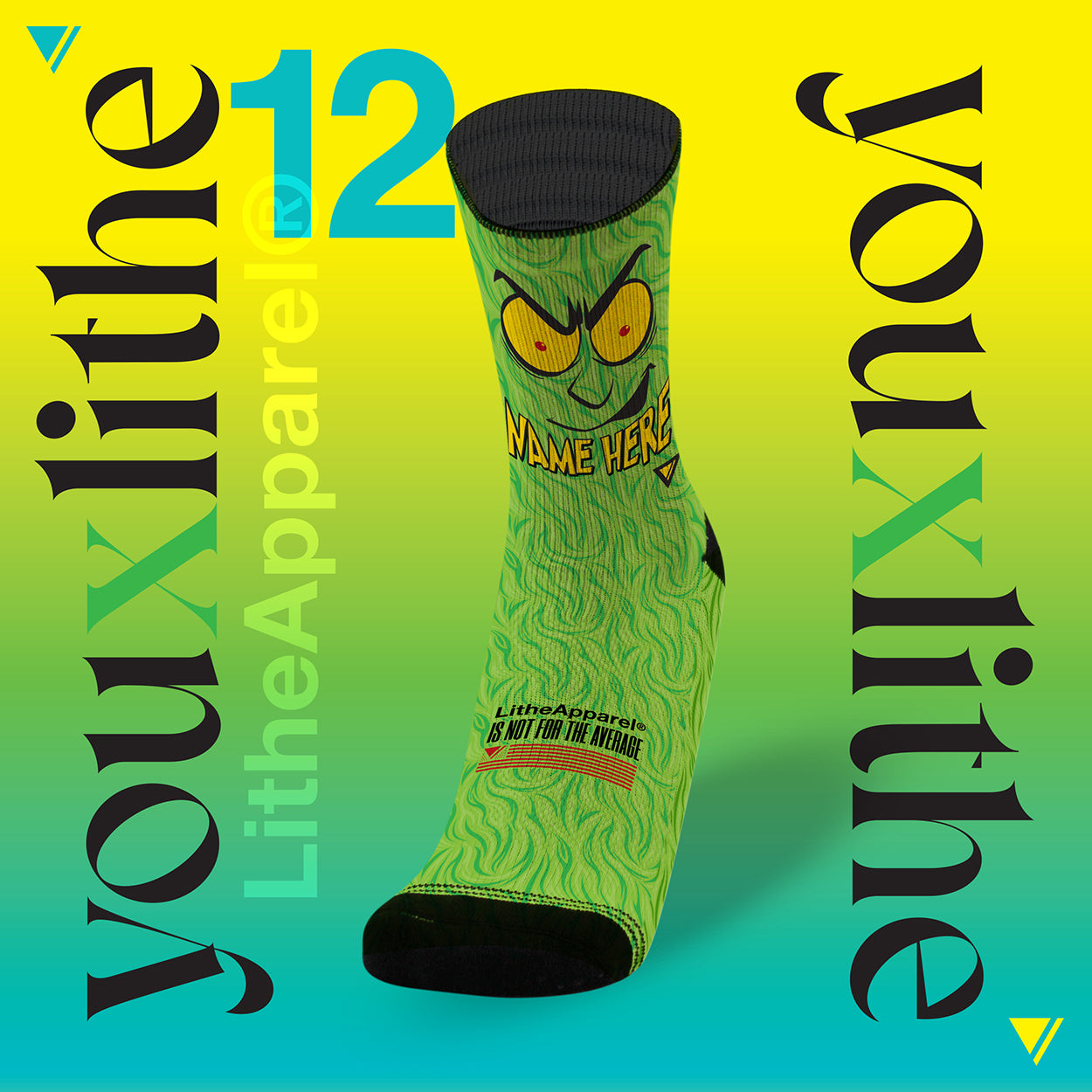 YOU X LITHE | CALCETINES PERSONALIZADOS | THE GRINCH