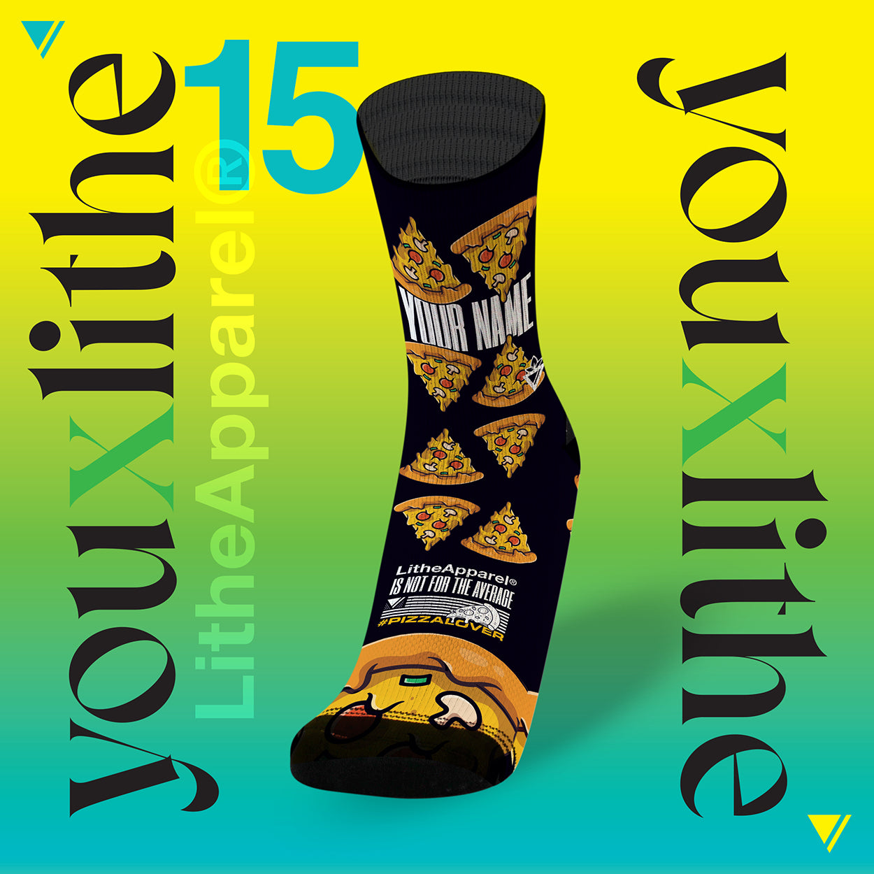 YOU X LITHE | CALCETINES PERSONALIZADOS | PIZZA LOVER