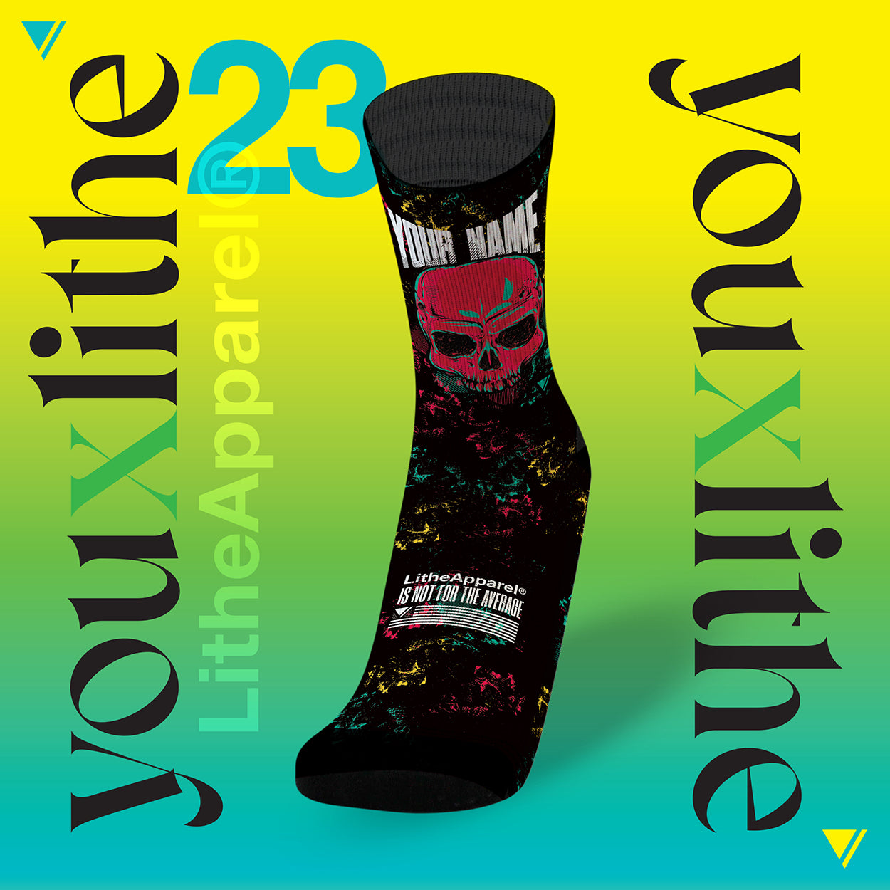 YOU X LITHE | CALCETINES PERSONALIZADOS | SKULL