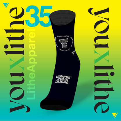 YOU X LITHE | CALCETINES PERSONALIZADOS | CAPITAL BLACK