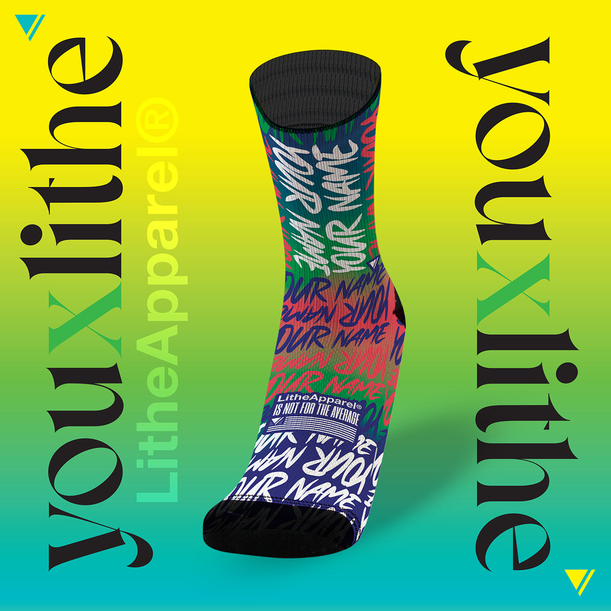 YOU X LITHE | CALCETINES PERSONALIZADOS HANDWRITTEN | 4 PACK